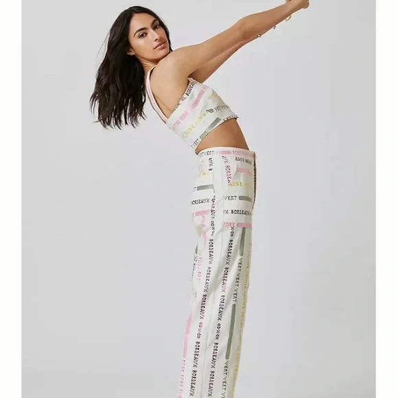 Anthropologie Two-piece Crop Top and Wide Leg Pant Set - Picture 2 of 7